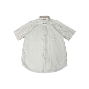 Tommy Bahama Mens Silk Short Sleeve Button Down Shirt Palm Tree Logo Beige M M